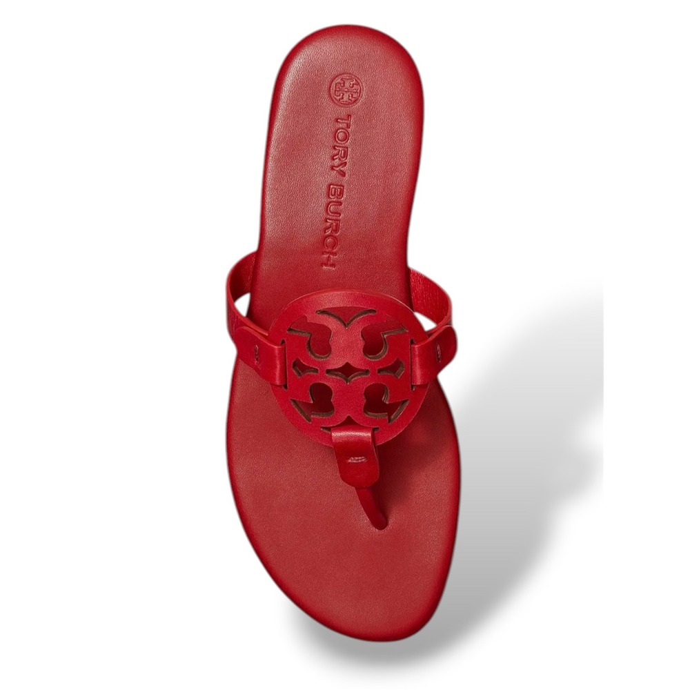 Tory Burch Red Miller Logo Thong Sandal